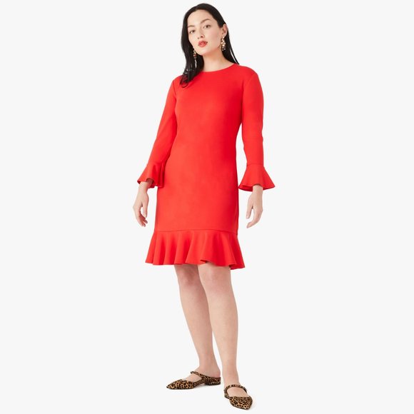 NWT Kate Spade Ponte Flounce Shift Dress - Picture 4 of 11